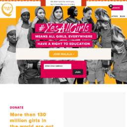 Malala Fund website thumbnail