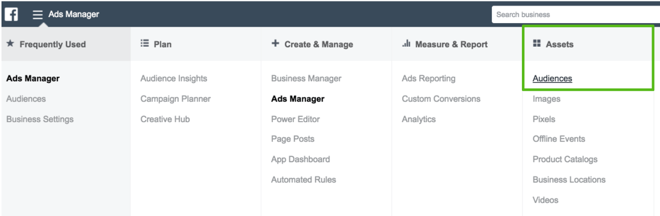 facebook retargeting ads manager