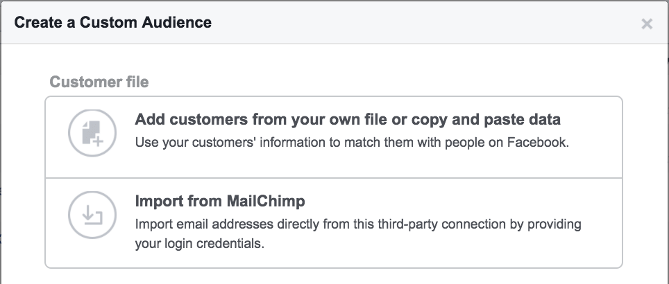 facebook retargeting customer file