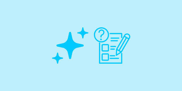 A light blue banner with an AI logo and quiz graphic